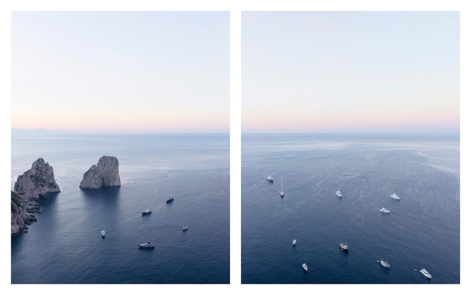 Yachts First Light, Capri, 2016, 40 x 64 (two 40 x 32 inch panels ) Chromogenic prints