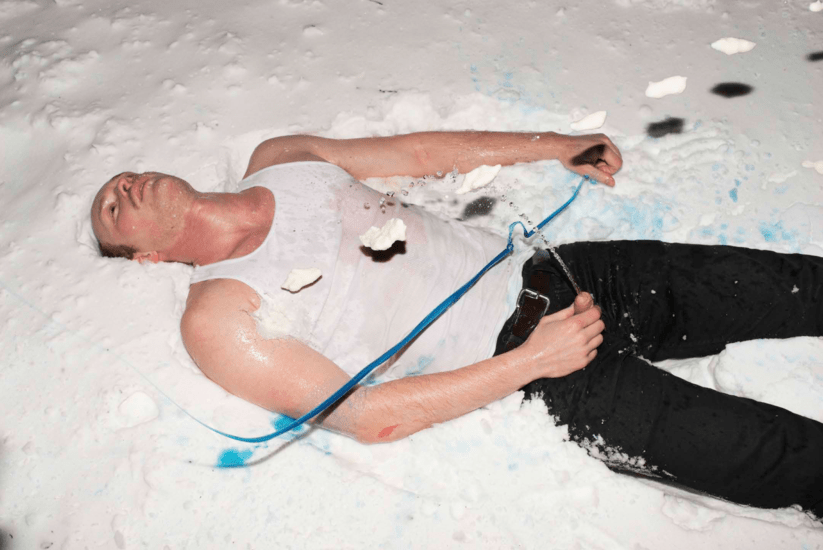  Walker Olesen, 	Mile (Urine, Milk, Viscous Blue Liquid), 2017&nbsp;