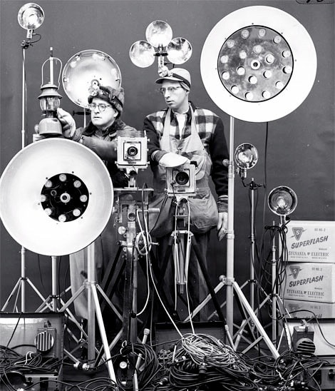 O. Winston Link , 	Link and George Thom with Link's Flash Equipment, 1956. 