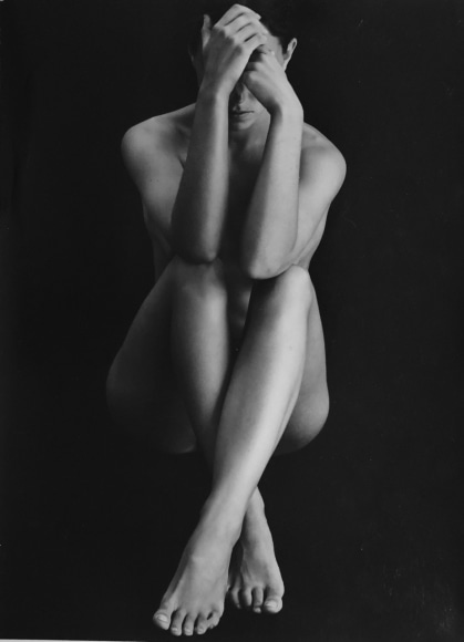 Classic Nude c. 1975, 9 1/2 x 6 1/2 inch vintage gelatin silver print