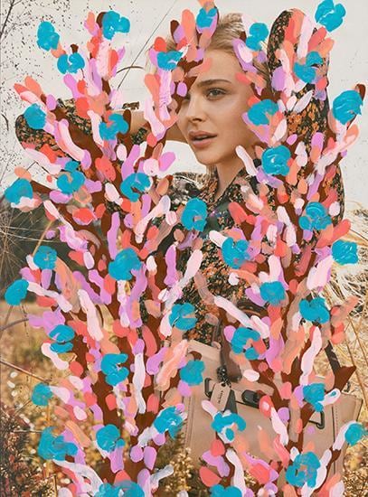 Untitled (Chloe Moretz by Mikael Jansson for Coach), 2016, 	Acrylic on Magazine Page