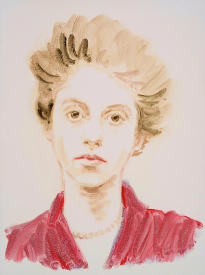Diane Arbus.  From the series "The History of Art".  Oil on paper.  16 x 12 inches.