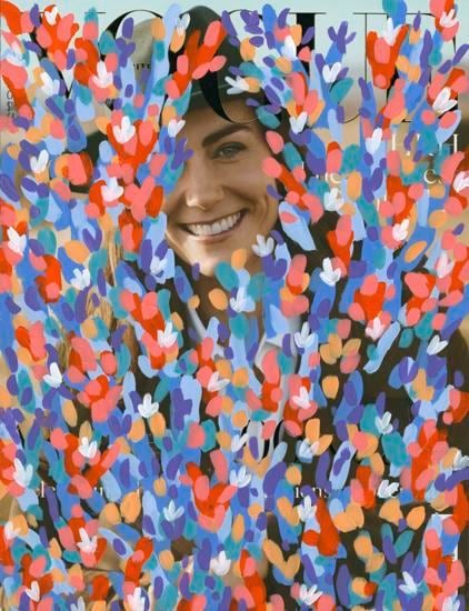 Untitled (Kate Middleton by Josh Olins for 100 year anniversary issue of British Vogue, June 2016), 2016, 	Acrylic on Magazine Page