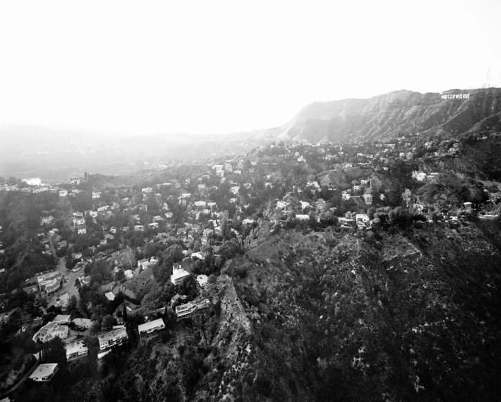 Michael Light, Hollywood Hills From Griffith Park, Beachwood Drive and Hollywood Reservoir at Left, CA, 2004