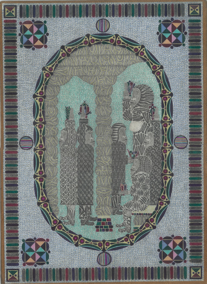 Vassili Romanenkov (1953-2013) Russia, Untitled, n.d., Mixed media on paper mounted on board, 16.5 x 12 in