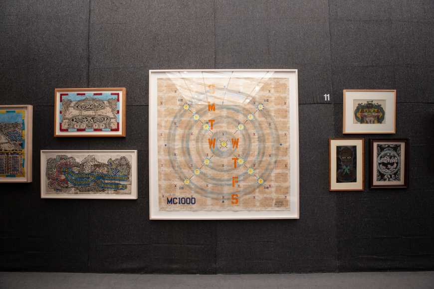 &quot;The Doors of Perception.&quot; Installation view.&nbsp;Photo by Olya Vysotskaya., Works, from left: George Widener and Scottie Wilson.