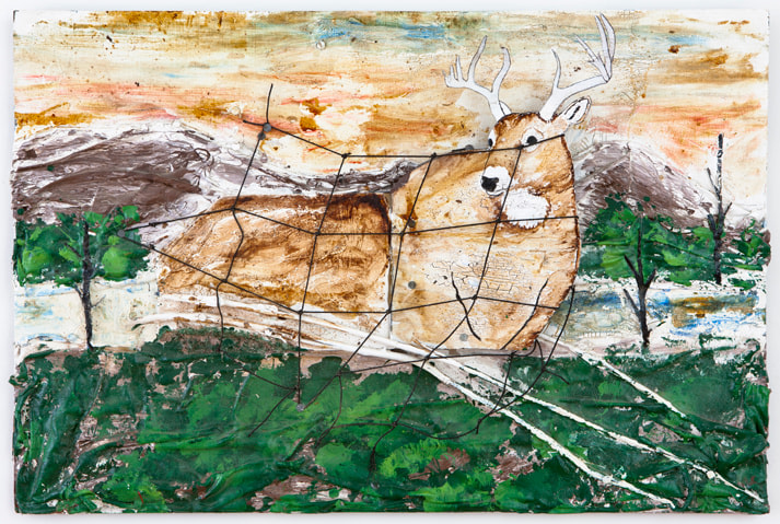 Ronald Lockett Stag Caught in Fence, n.d.