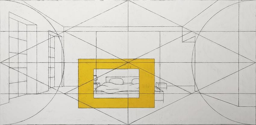 Matt Mullican Untitled (2x4 Interior Frame with Bed)