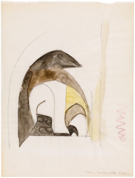 Untitled 2001 watercolor, graphite, ballpoint pen, and glitter on vellum 