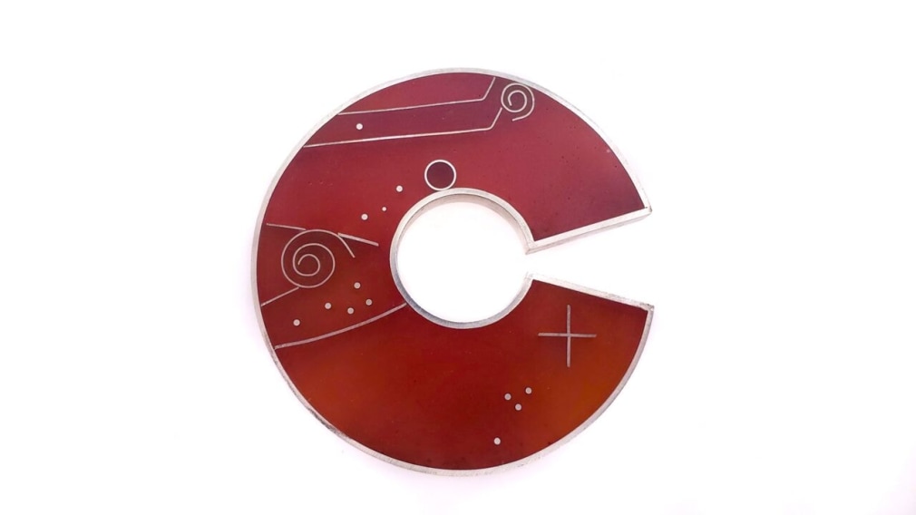 Ann Parkin, Brooch - Particle Shower, Amber #1