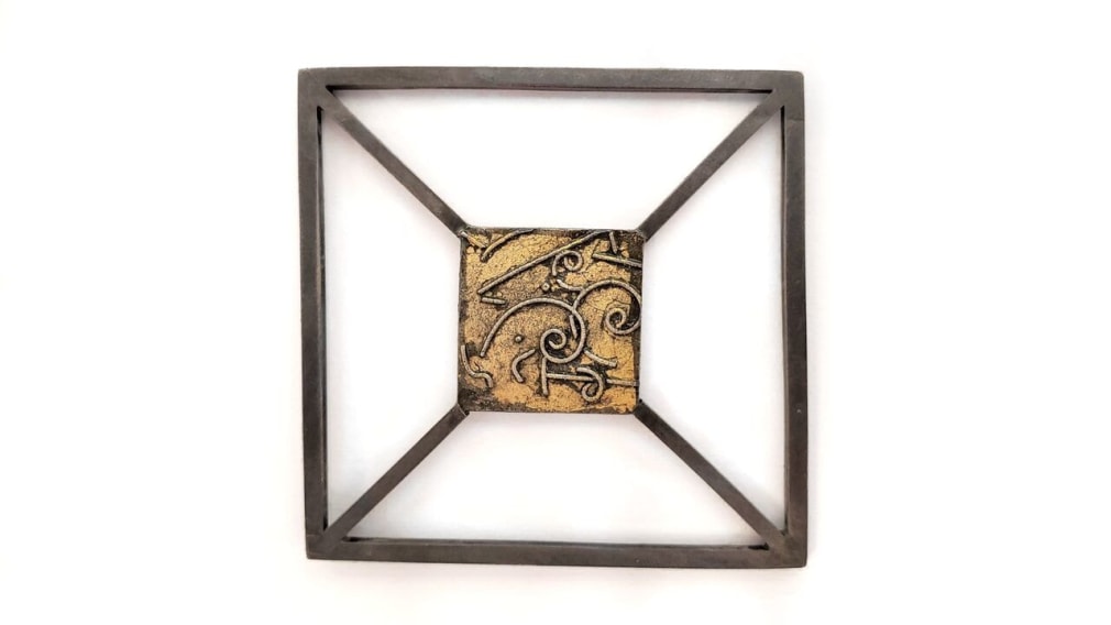 Brooch - Particle Tracks, Suspended Square #2