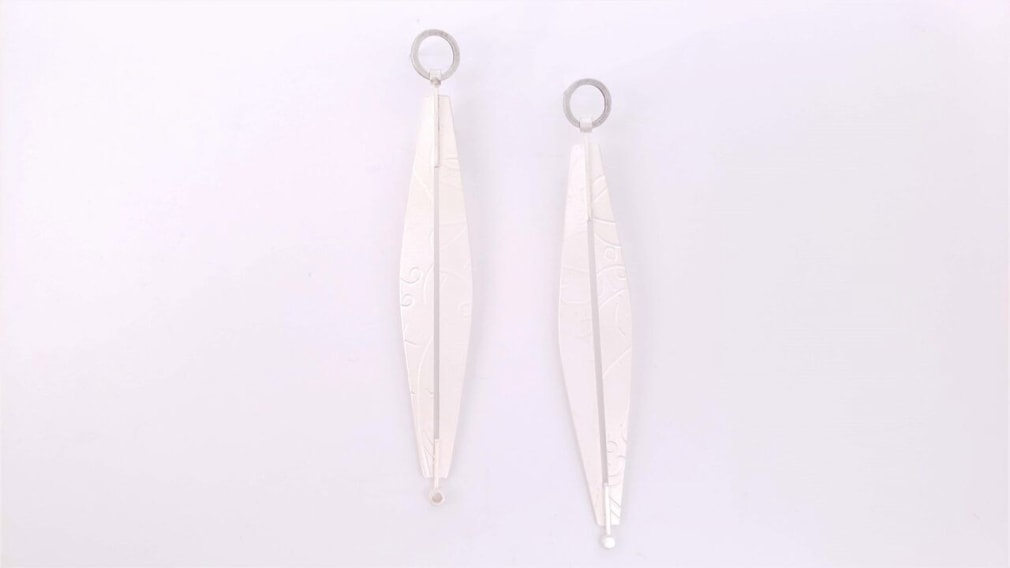 Ann Parkin, Earrrings - Particle Tracks, Positive/Negative