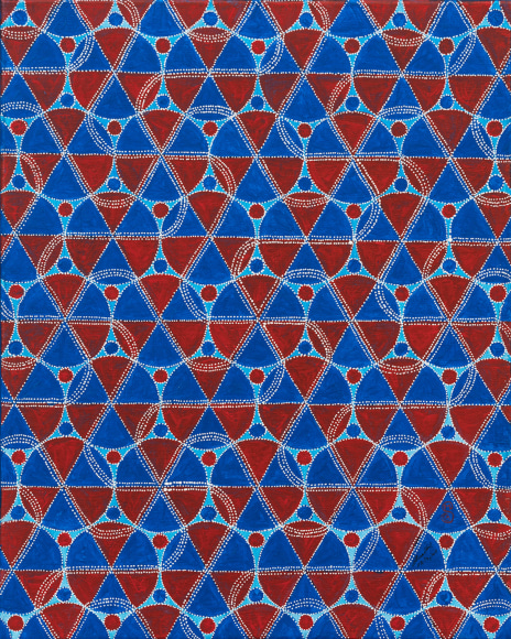 Shanthi Chandrasekar, Kolam-Blue and Red