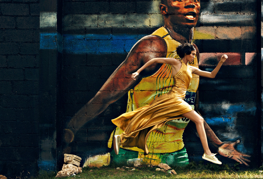 Patrick Demarchelier, Joan Smalls, Cut To The Chase, Jamaica, VOGUE, 2012