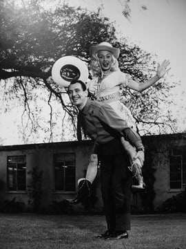Sid Avery, Mamie Van Doren and Ray Anthony, 1957