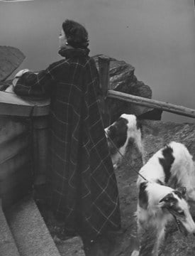 Genevieve Naylor, Red Scotch Cape, New York, Harper's Bazaar, 1950