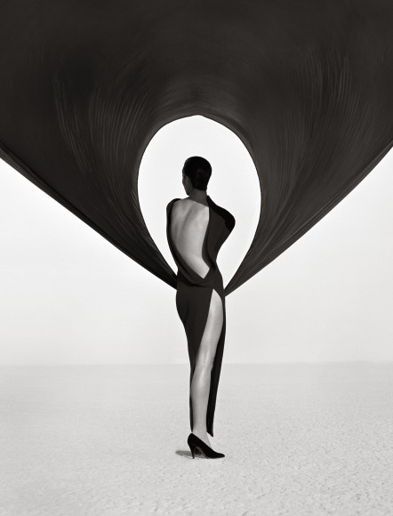 Herb Ritts, Versace Dress, Backview, El Mirage, 1990