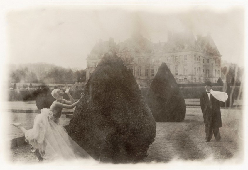 Deborah Turbeville, Rosima in Comme des Garçons at Vaux le Vicomte, France, for Parco, 1985