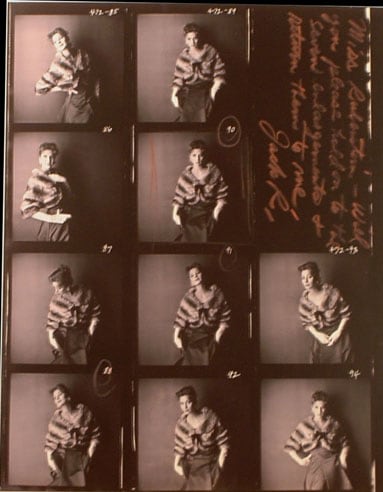 Jack Robinson, Suzy Parker, Contact sheet, 1959