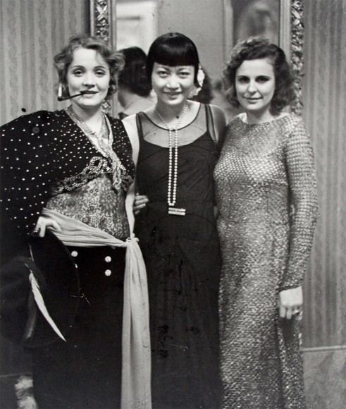 Alfred Eisenstaedt, Marlene Dietrich, Anna May Wong, and Leni Riefenstahl at Artist's Ball, Berlin, 1928