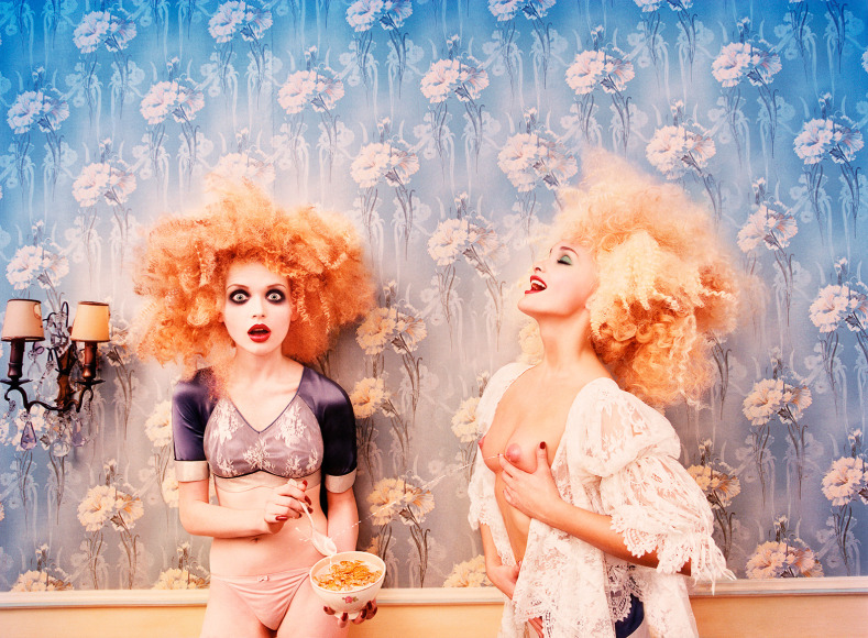 David LaChapelle, Milk Maidens, Alla and Tara in Galliano, Paris, Stern, 1996
