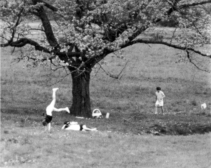 Ron Galella, Jackie Onassis, John Jr., and Caroline Kennedy Enjoying a Picnic, Peapack, New Jersey, 1969