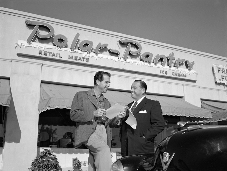 Sid Avery, Bo Roos and Fred MacMurray, 1951