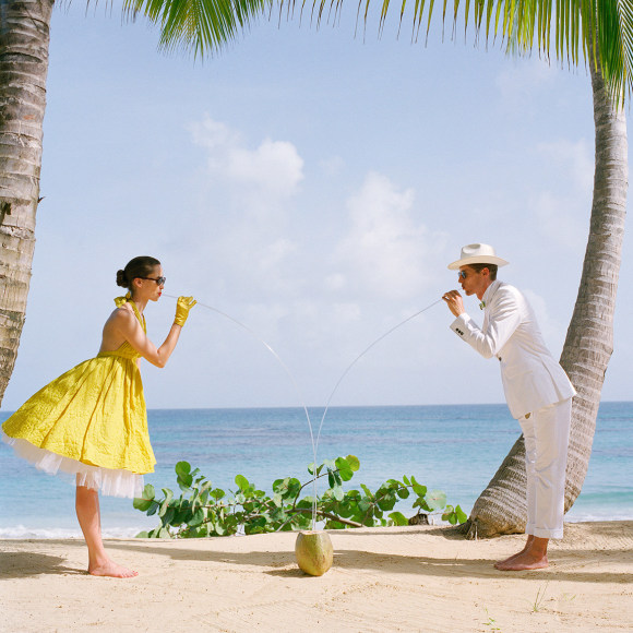 Rodney Smith, Saori and Jimmy Drinking from a Coconut, Dominican Republic, 2010