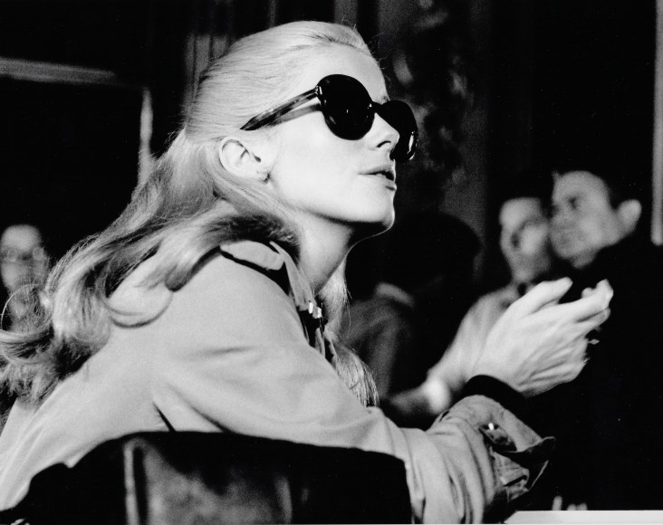 Peter Basch, Catherine Deneuve on the set of "La Chamade," Paris, 1962