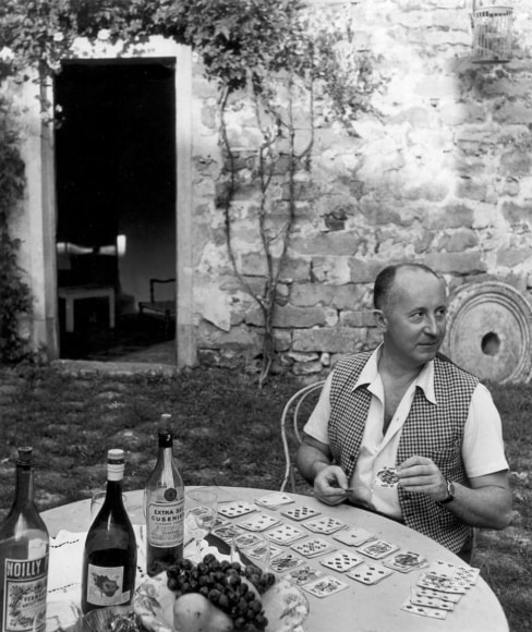 Louise Dahl-Wolfe, Christian Dior at his millhouse Le Moulin du Coudret, Milly-la-Forêt, France, 1946