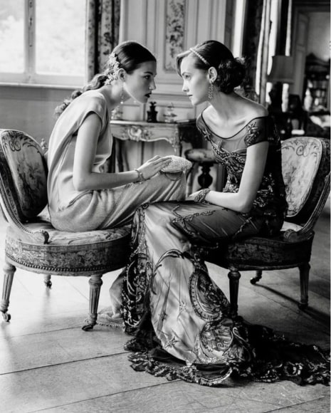 Arthur Elgort, Haylynn and Lida in Gianfranco Ferre, Chateau Thoricourt, Belgium, VOGUE UK, 1998