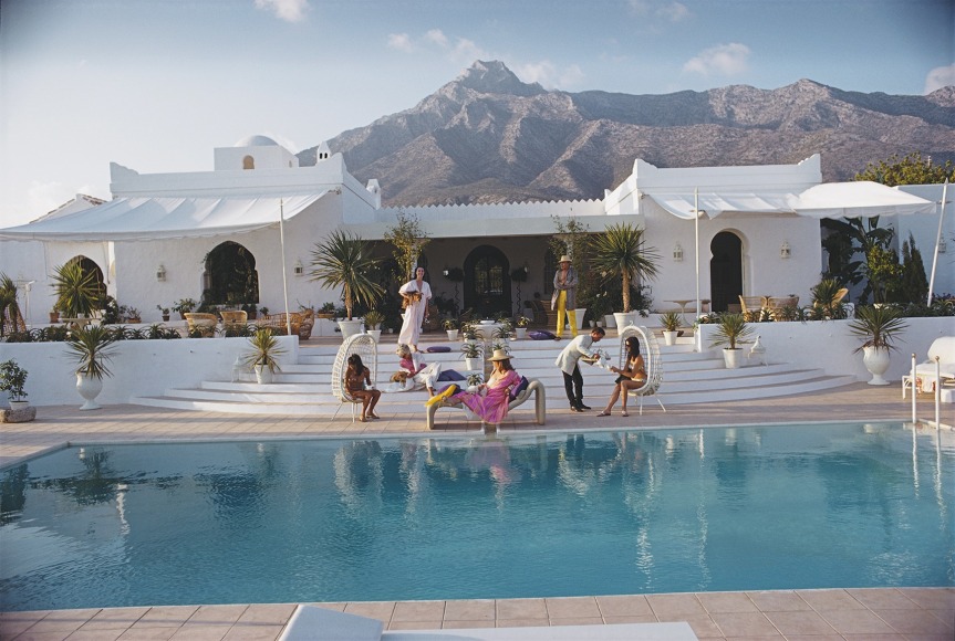 Slim Aarons, El Venero, 1967: the Moorish villa of Hector and Chico de Ayala in Marbella, Spain