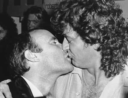 Ron Galella, Phil Collins and Robert Plant, Be-Bop Café, New York, 1983