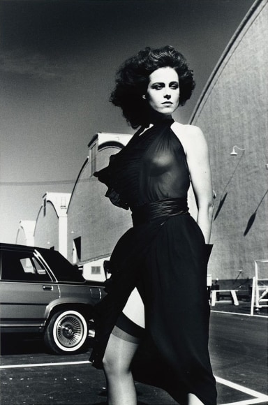 Helmut Newton, Sigourney Weaver on the Warner Brothers Lot, Burbank, 1983