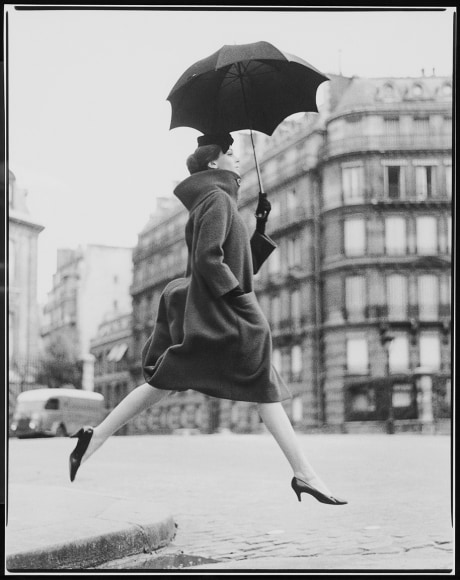 Richard Avedon, Carmen, (Homage to Munkacsi), Coat by Cardin, Paris, 1957