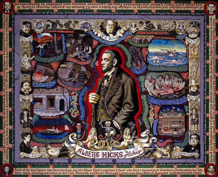 A New York Pirate (A Portrait of Albert Hicks), 1997, Acrylic on panel, mounted on shirt worn by Elmo Patrick Sonnier during his execution