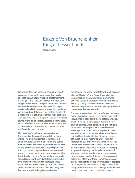 Eugene Von Bruenchenhein: King of Lesser Lands