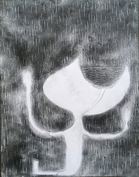 Untitled, 2020 Charcoal, graphite, oil pastel, artist finger oils on drawing paper