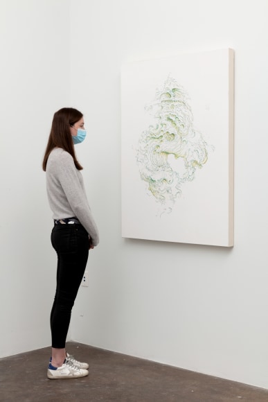 Becca Booker, Waterform Greens and Yellow, 2020