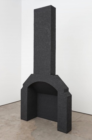 hearth, 2020, Wood, graphite, shingles, acrylic