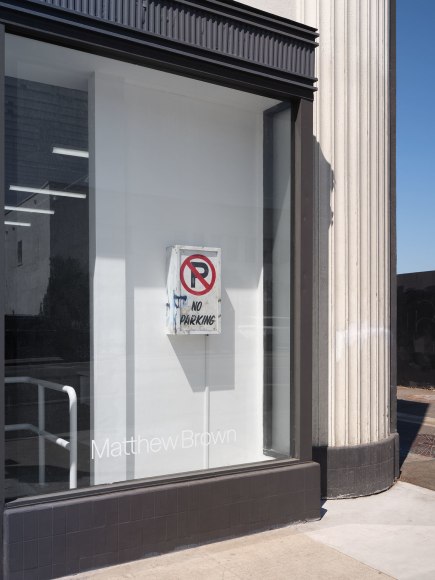 Alfonso Gonzalez Jr., NO PARKING, Matthew Brown, Los Angeles, 2025. Installation view., (Photo: Paul Salveson)