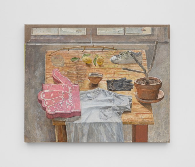 Foam Hand and Shirt on Table