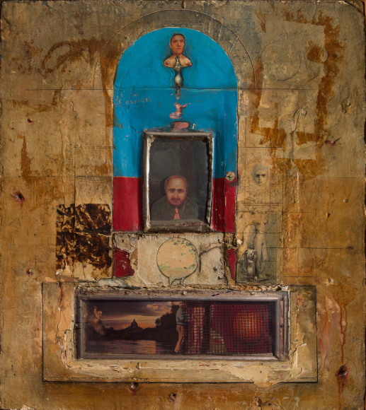 Viva Frances, 1969, mixed media on panel, 31 x 27 inches