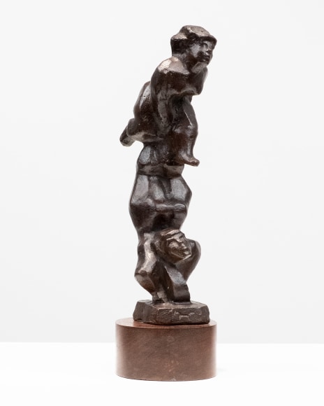 Chaim Gross, Cycle Acrobats, n.d., bronze, 8 5/8 x 3 x 3 1/2