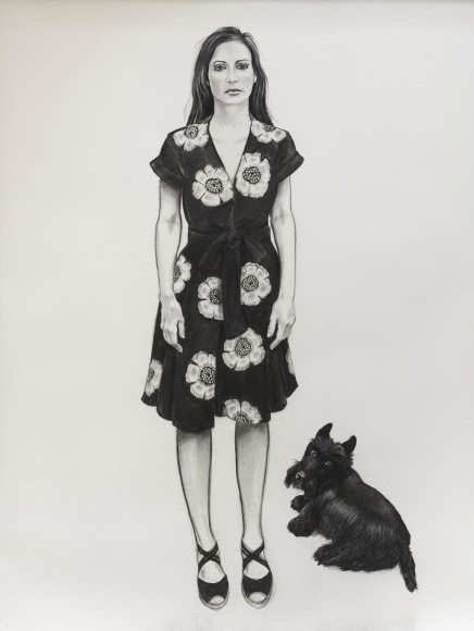 Diane and Tobey, 2022, charcoal on paper, 95 x 72 inches