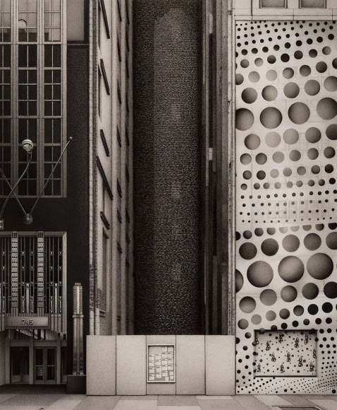 anthony mitri, Southern Exposure, 745 Fifth Avenue, Manhattan, 2015, charcoal on paper 18 1/4 x 15 inches