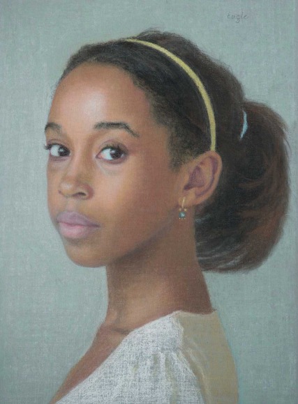Ellen Eagle, Portrait of the Artist Marela Alvarez 2, 2015, pastel on pumice board,12 1/4 x 9 inches