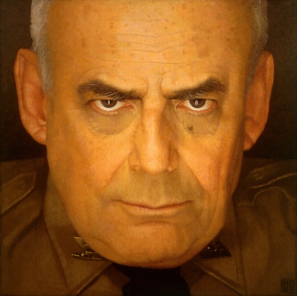 Michael Leonard, Lincoln Kirstein, 1982-83, alkyd-oil on Masonite, 19 x 19 inches