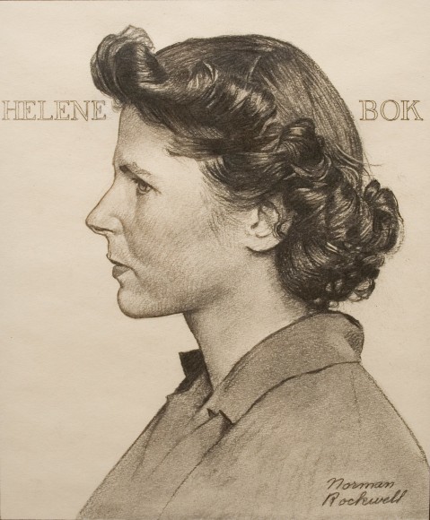 Norman Rockwell, Portrait of Helene Bok, c. 1944, pencil on paper, 14 x 11 inches