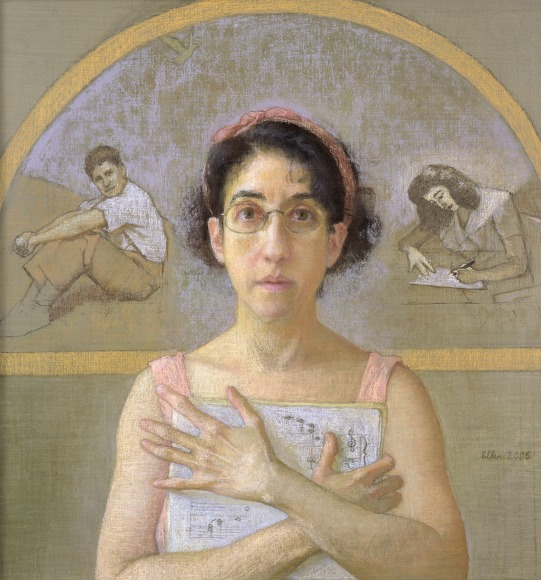 Ellen Eagle, Roslyn and Arturo, 2005, pastel on pumice board, 12 7/8 x 12 inches